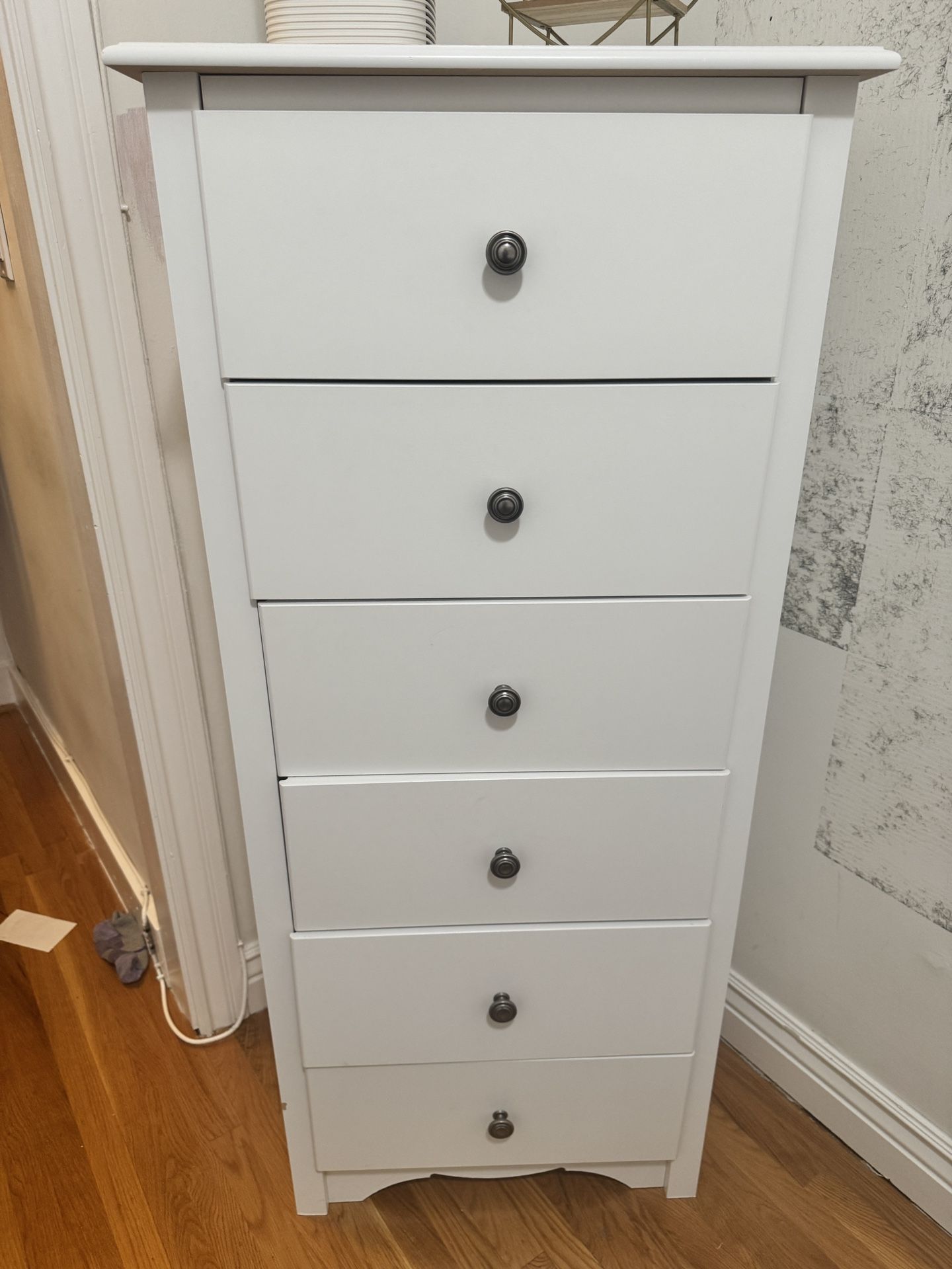 White 5-Drawer Tall Dresser $75