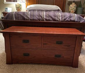 Solid Wood Storage Bench – Matching Furniture Available  Beautiful solid wood flip-top storage bench in like-new condition. Extremely heavy, sturdy, a