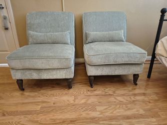 Pair of Accent Chairs with Lumbar Pillows