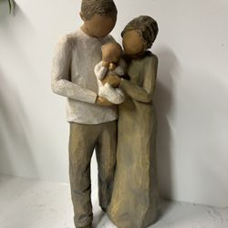 “We Are Three” Cast Resin Figurine - Family Of 3 