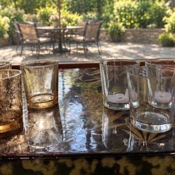 6 Glass Short Stacked- Votive Candles 