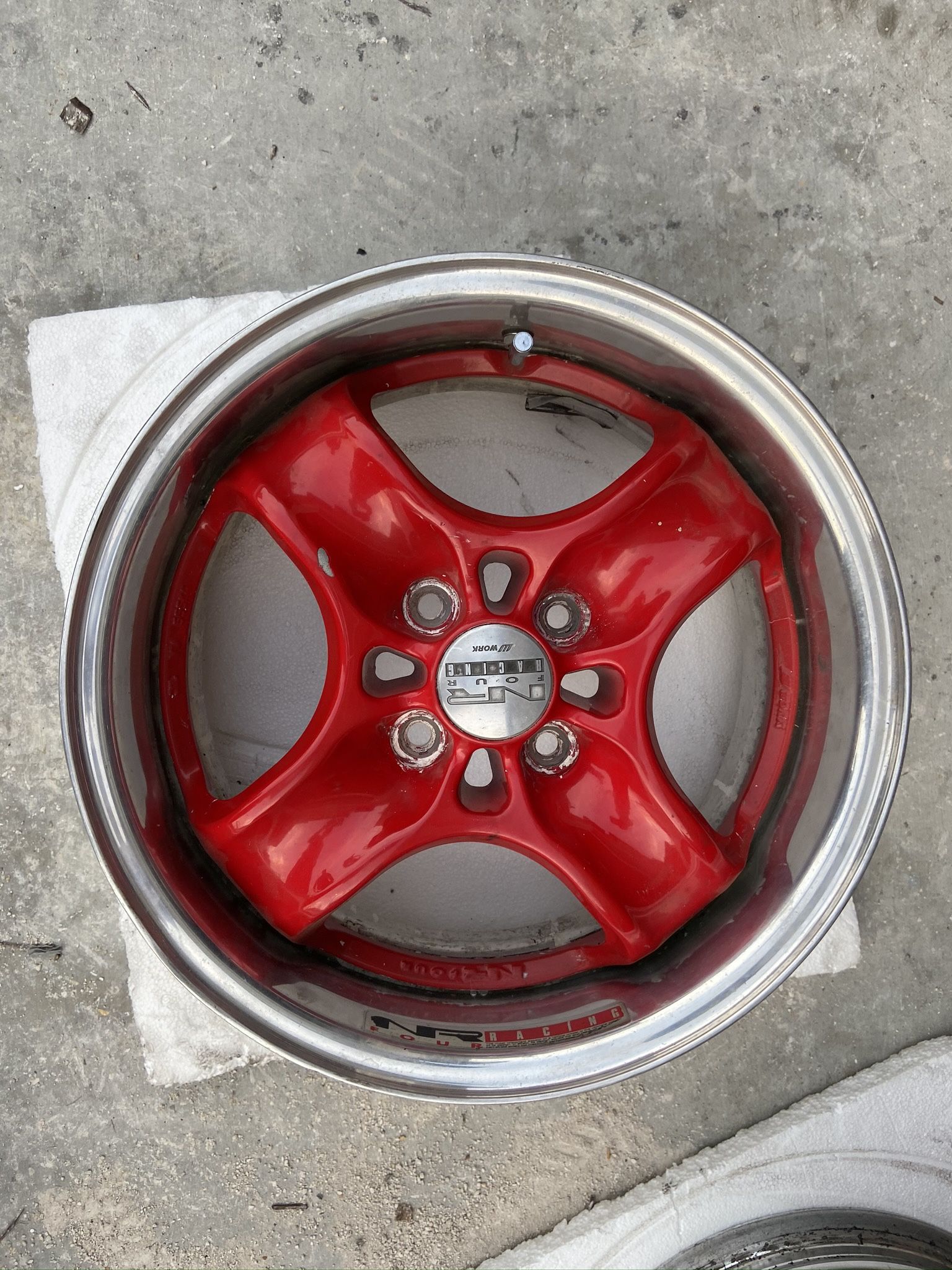 JDM Work NR4 Racing 4x100 15x6.5 Offset 32 Red for Sale in Moreno