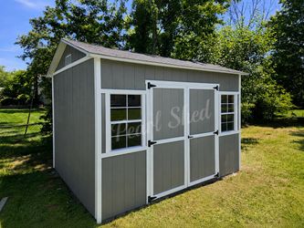 10x12 Custom-Built Wood Shed – Double Doors & Shingle Roof | On-Site Installation