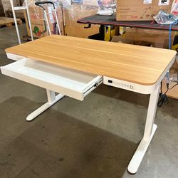 NEW IN BOX 48” Electric Sit and Stand Office Desk with a Drawer, Charging Ports and Memory Preset Functions