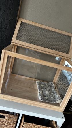 Modern wooden hamster cage