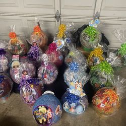 Hand Made Egg Easter Baskets. Variety Of Characters