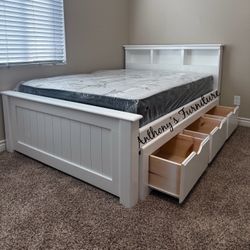 New Full Bed With Drawers And Mattress