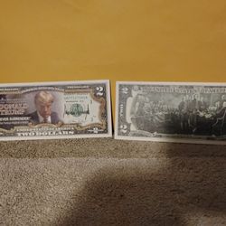 Trump 2 Dollar Bills