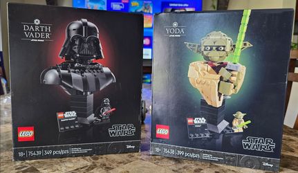 Lego 75439 Darth Vader Bust and 75438 Yoda Bust Star Wars New!