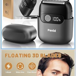 Electric Foil Shavers for Men, Upgraded Mini Electric Razor with 3 Floating Blades, LED Display, USB-C Fast Rechargeable, Portable Electric Shavers fo