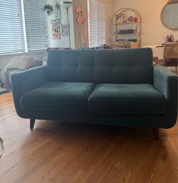 Dark Green Small Love Seat Sofa