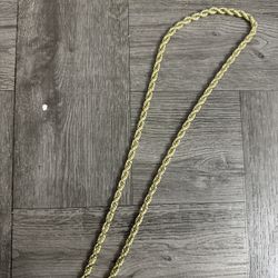 14k 6mm Gold Hallow Rope Chain 24 Inch