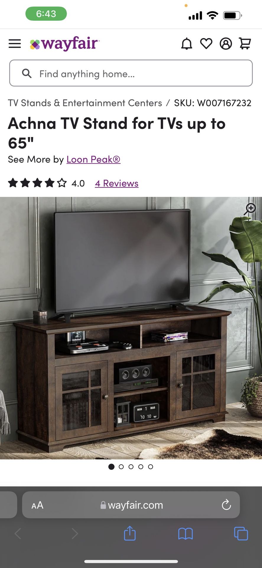 I am selling a new 65 inch TV table, I just took it out of the box.