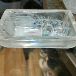 Glass Dish Smoke Swirled Rainbow Tint 