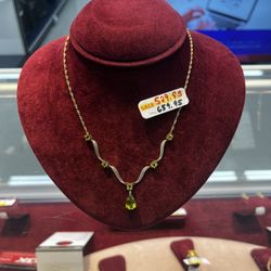 Birthstone Necklace 14k 5.5 Grms 16”
