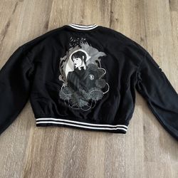 H&M Wednesday Addams Black Letterman Jacket Size Youth 20  