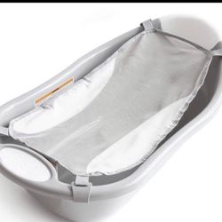 Regalo Baby Basics Infant Bath Tub, Includes Air Mesh Sling, Adjustable As Your Baby Grows, Drying Hook And Drain For Easy Clean Gray Bath Tub  Not in