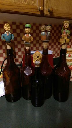 Wood vintage bottle toppers,