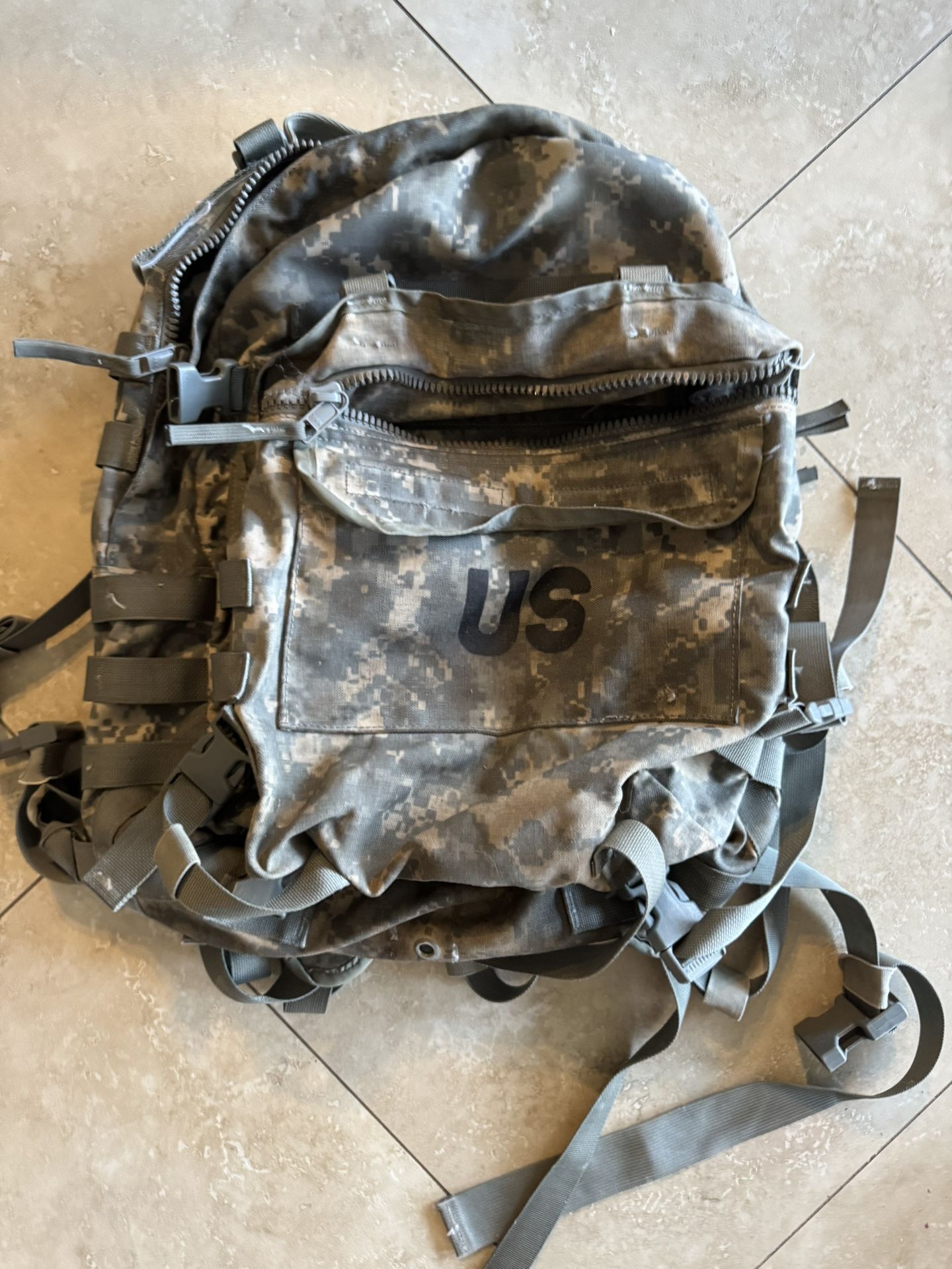 U.S. Army Issue ACU Assault 3 Day Backpack, Used
