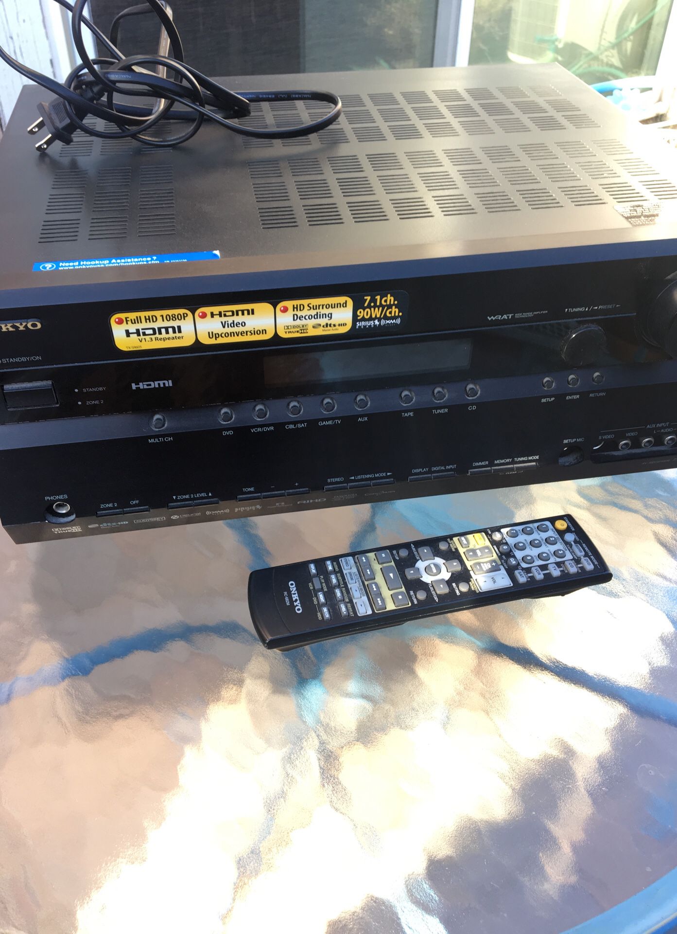 Onkyo TX-SR605B 7.1 Receiver with remote