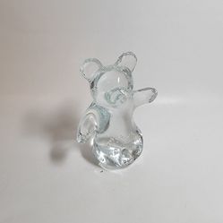 Taiwanese glass bear figurine paperweight

