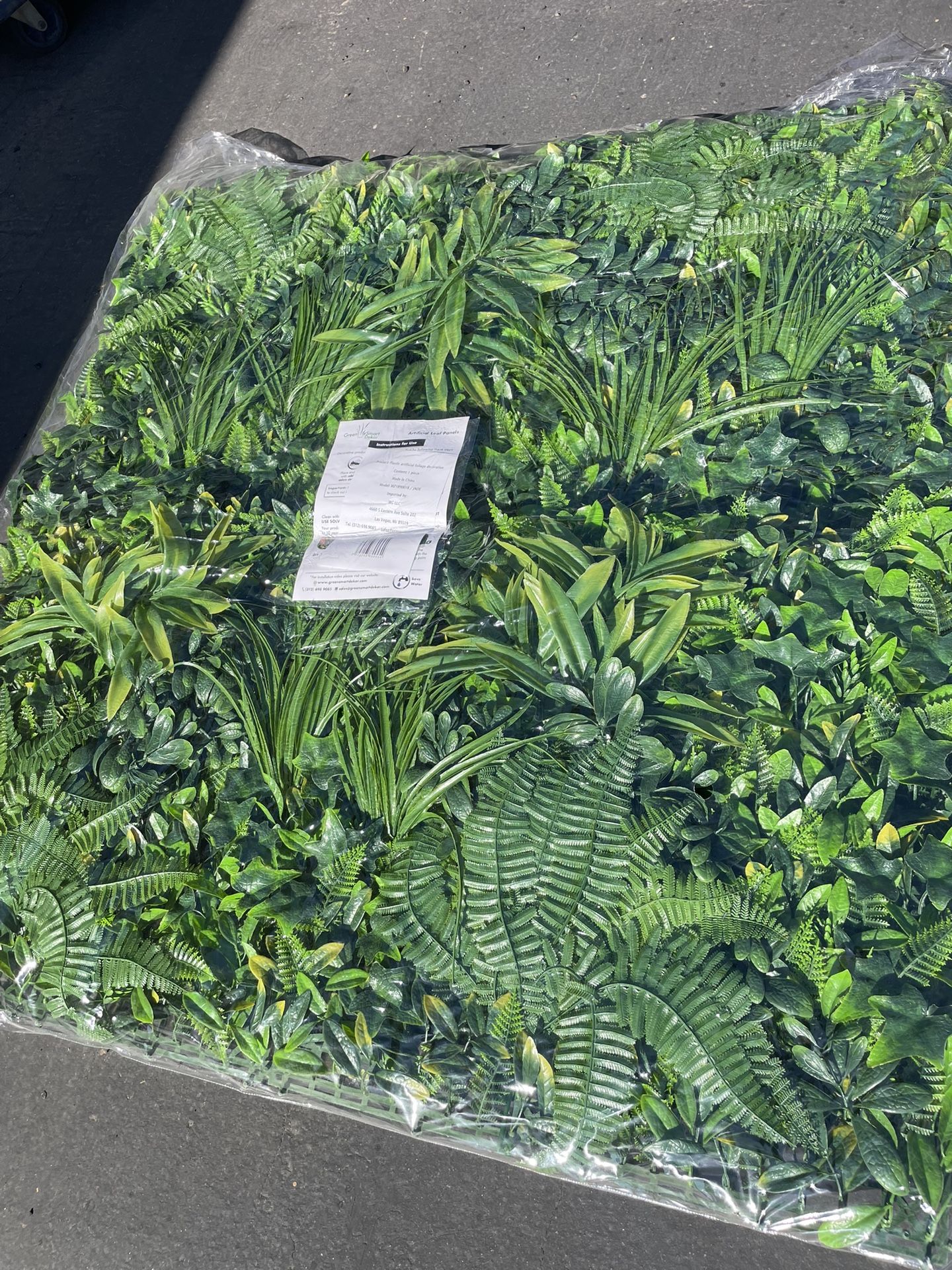 Artificial Green Foliage UV-protected for Outdoor / Indoor Decor One piece 39.37” X 39.37”