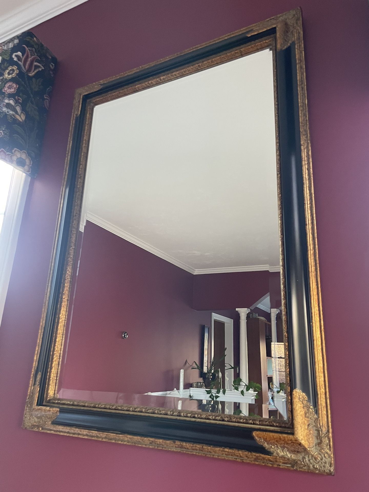 Large Ornate Gold Gilt Mirror 42” x 30” – Vintage Style Statement Piece