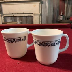 Set of two Vintage Corning Ware Old Town Blue Onion Mugs Cups