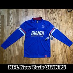 NFL New York GIANTS 1/4 zip pullover polyester long sleeve shirt Men’s M NEW!! 