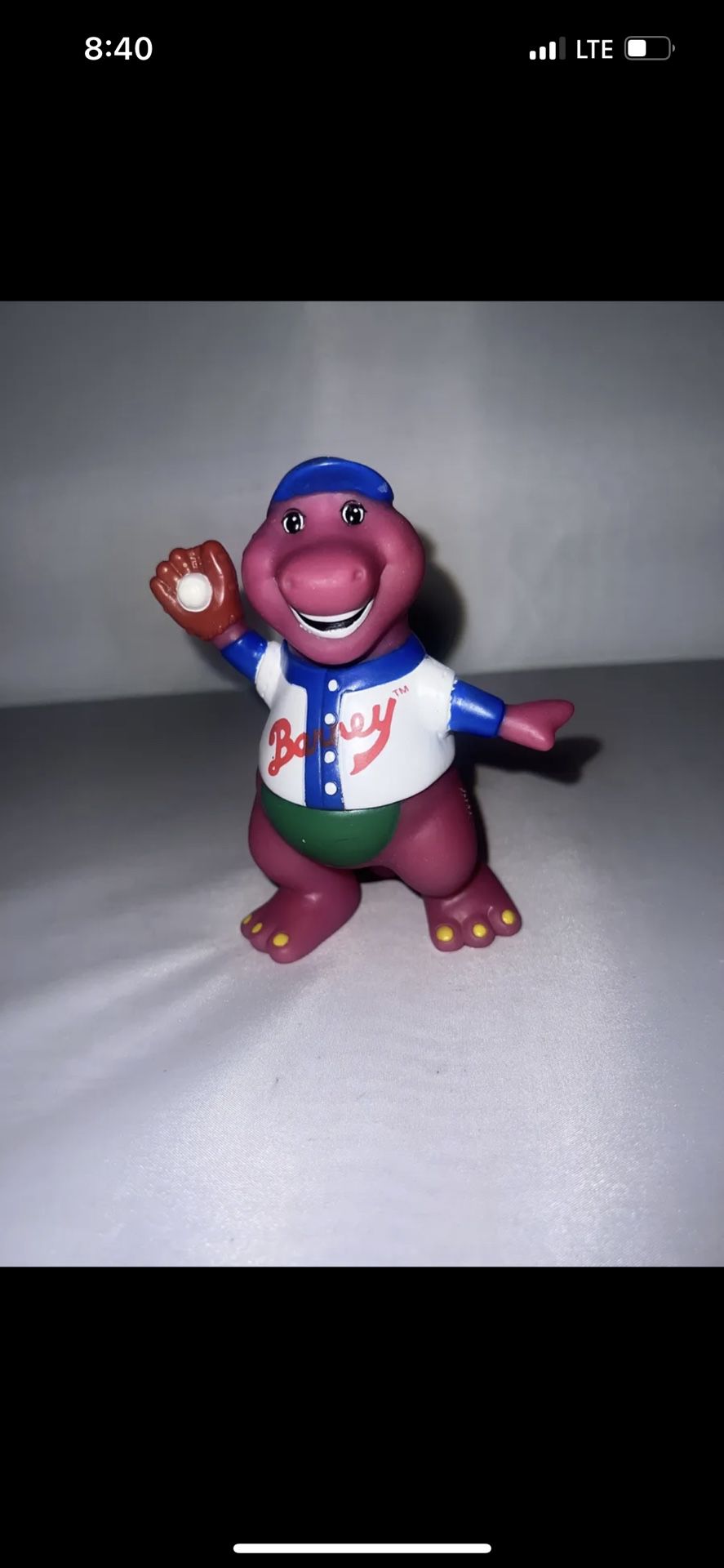 Vintage Barney the Purple Dinosaur Baseball Figure Lyons Group 5"