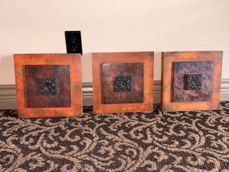 12”x12” 3 Home Decor Pictures and 2 Candle Holders Set
