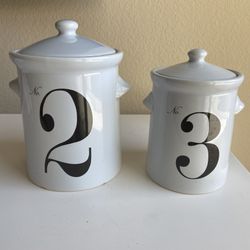 2 Ceramic Food Storage Canisters