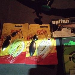 Lures  NEW, Stricke King Lures,top &BOTTOM  HARNESS SWIM BAIT/POWER PRO BRAID LINE 300YDS 1O LB TEST