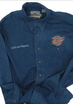 Vintage Harley Davidson Deeley Canada Denim Shirt Medium M 2000 and Beyond Blue