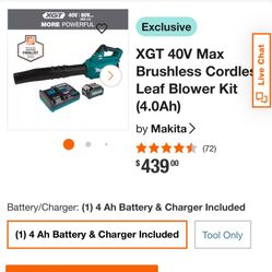 Makita 40v Max Brushless Blower Kit