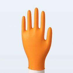 Heavy Duty Diamond Nitrile Gloves Orange 1000pcs Large 