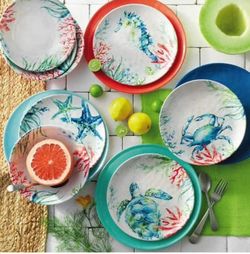 Pandex Sea OCEAN  Coastal 100% MELANINE PLATE SET