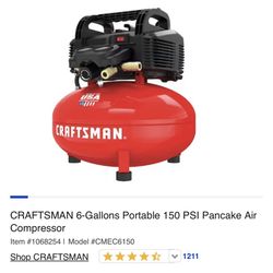 Craftsman Air Compressor 6Gal 150 PSI