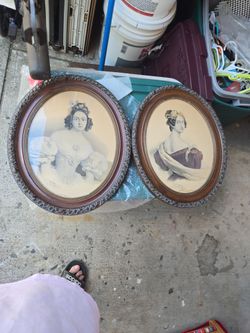 Two Antique 19th-century Oval Portraits