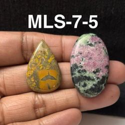 Multi-Stone Mix Shape Gemstone Cabochon-2Pc Lot-MLS-7-5