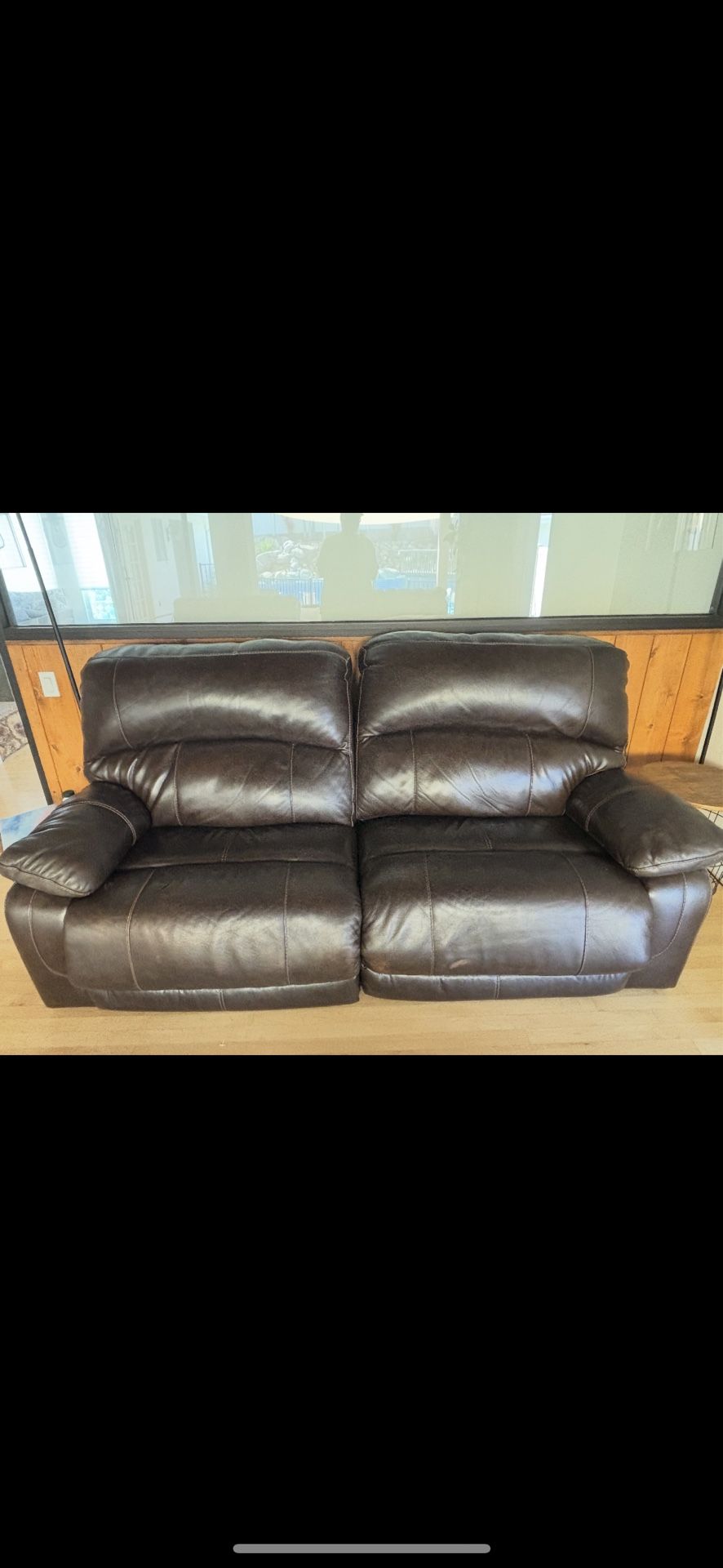 Reclining Brown Leather Couch