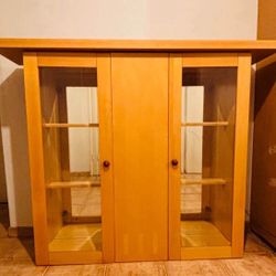 Free Light Wood Display Cabinet/hutch Furniture 