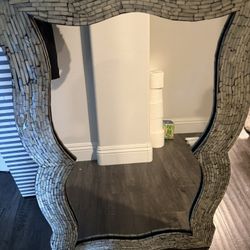 Approx 24x36 Inch Mother Of Pearl Unique Wall Mirror $350