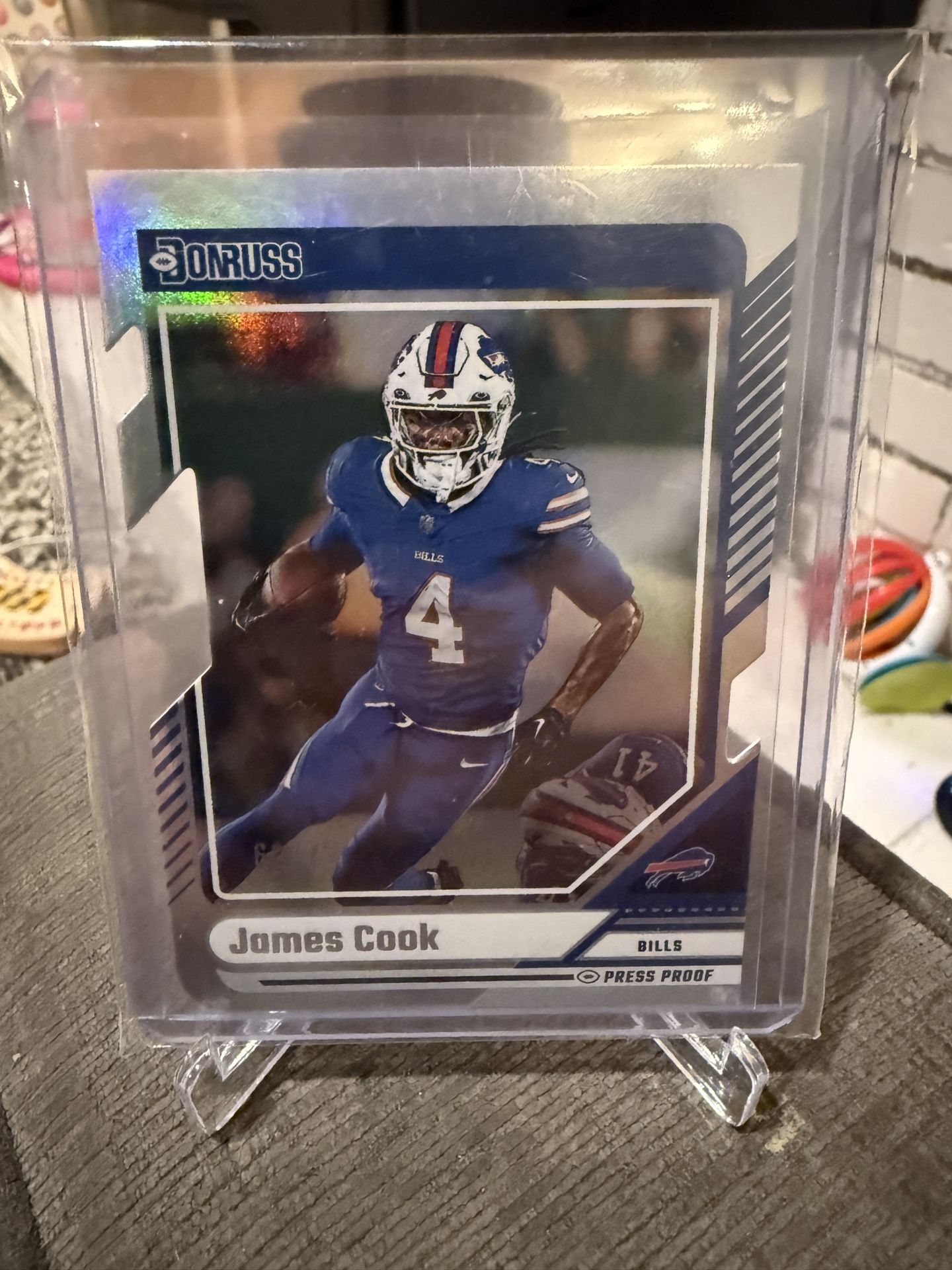 2024 Panini Donruss James Cook Press Proof Die Cut /75 Buffalo Bills