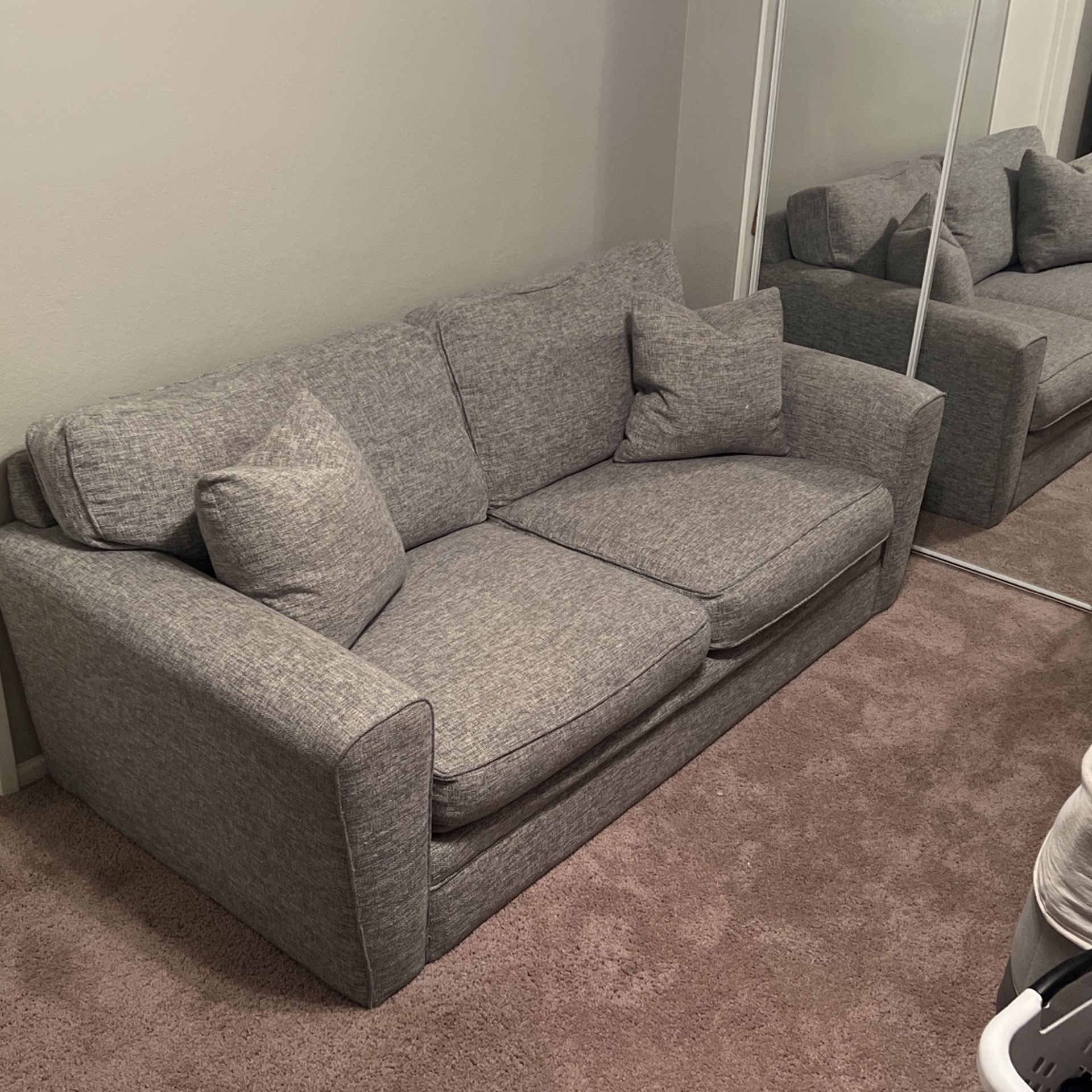 Grey Custom made Mathis Brother Loveseat