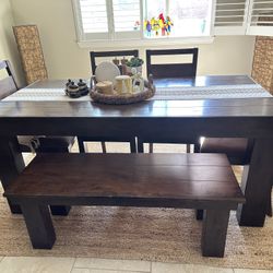 Dining Table , 4 Chairs And A Sitting Bench