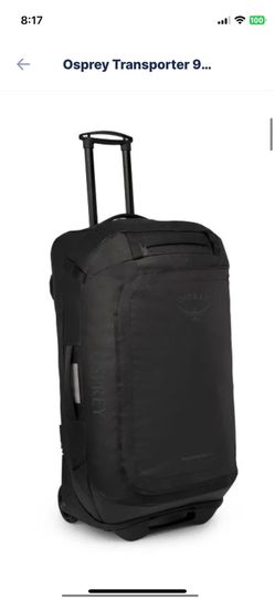 New Osprey Transporter Wheeled Duffel 90L Raven Black Bag Suitcase Luggage Pack