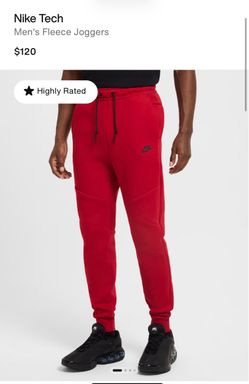 Mens Red Nike Tech Pants