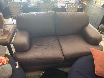 Purple leather couch
