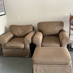 Henredon Upholstery Collection Chairs and Ottoman 